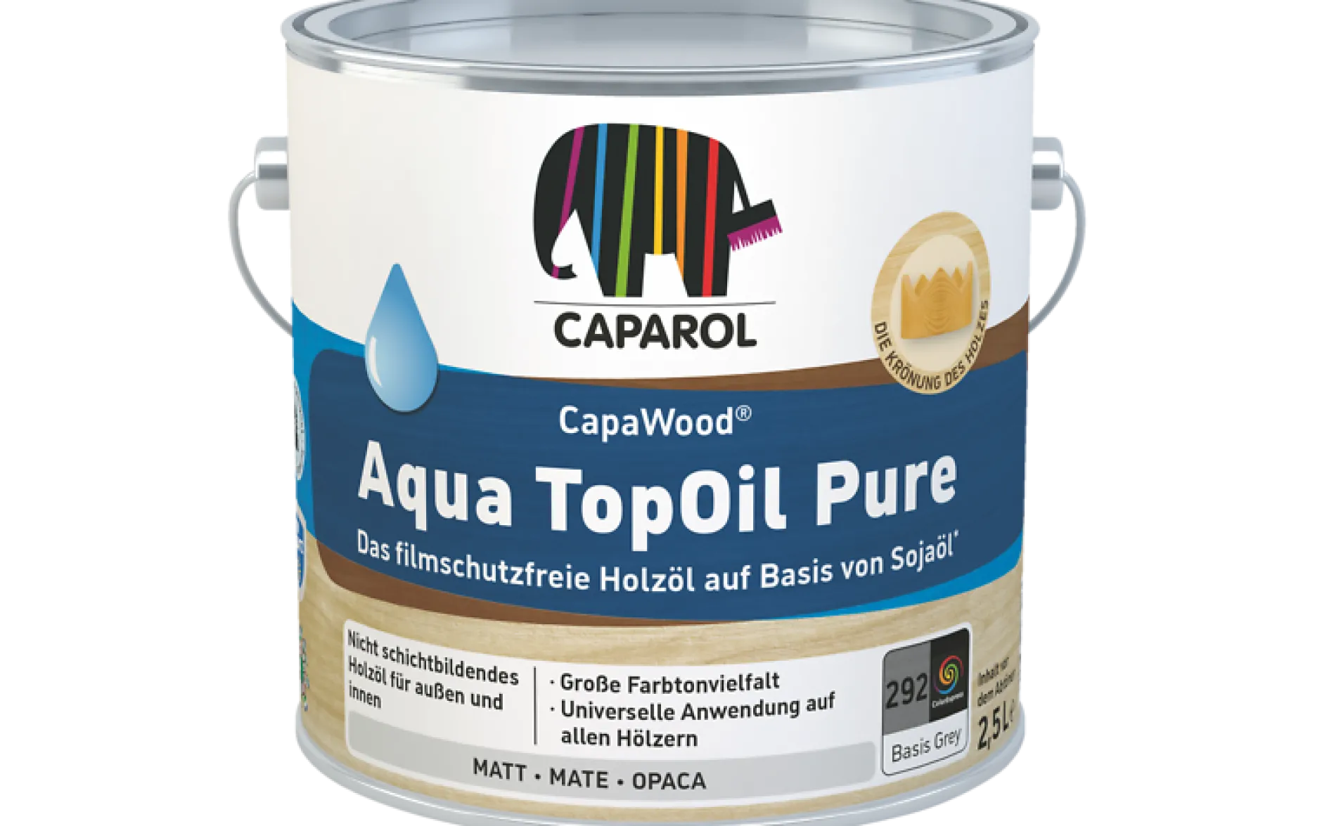 Caparol CapaWood Aqua TopOil Nature Farblos 2,5 l