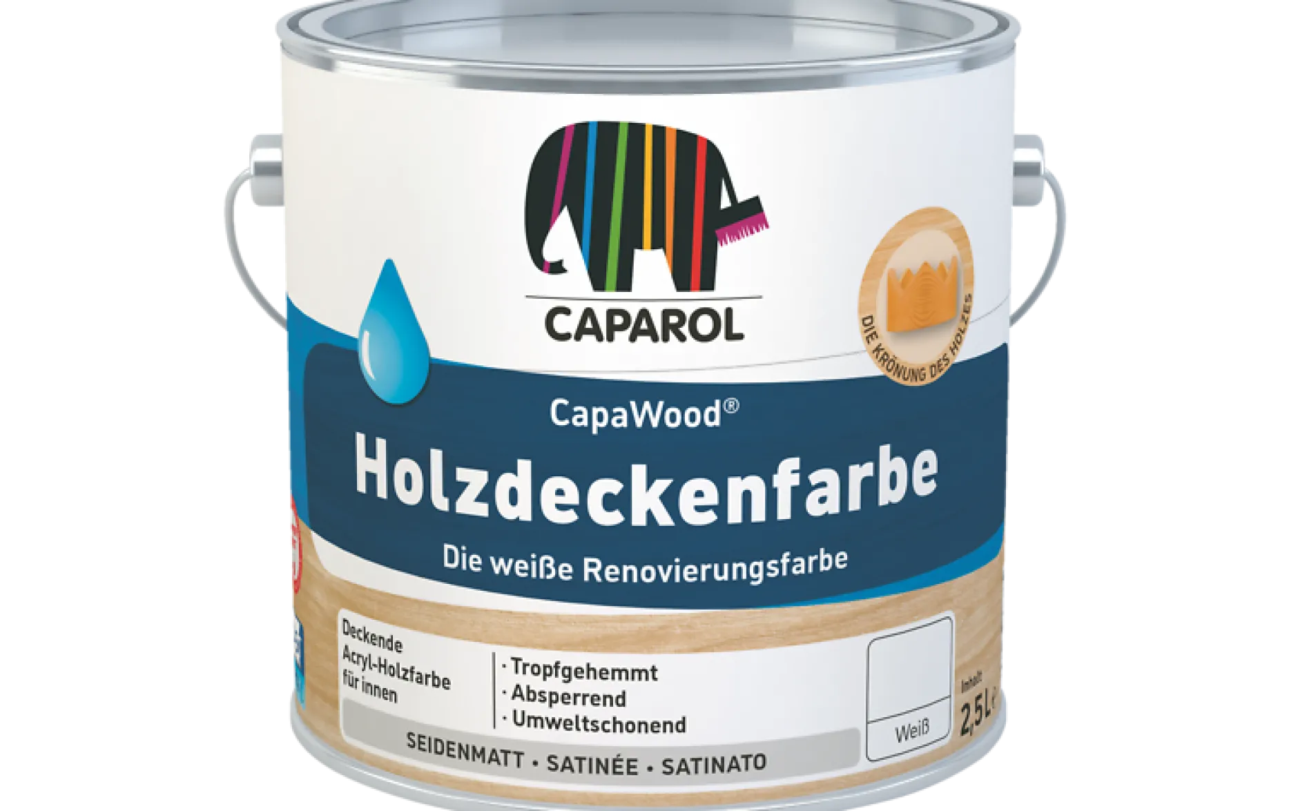 Caparol CapaWood Holzdeckenfarbe Weiß 2,5 l