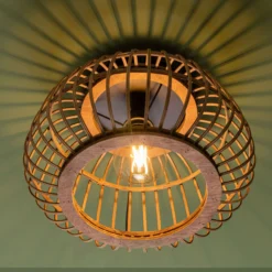 Deckenleuchte Lucas - Rattan Braun