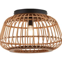 Deckenleuchte Lucas - Rattan Braun