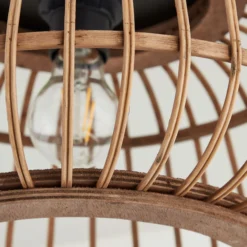 Deckenleuchte Lucas - Rattan Braun