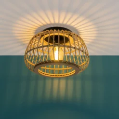 Deckenleuchte Lucas - Rattan Braun