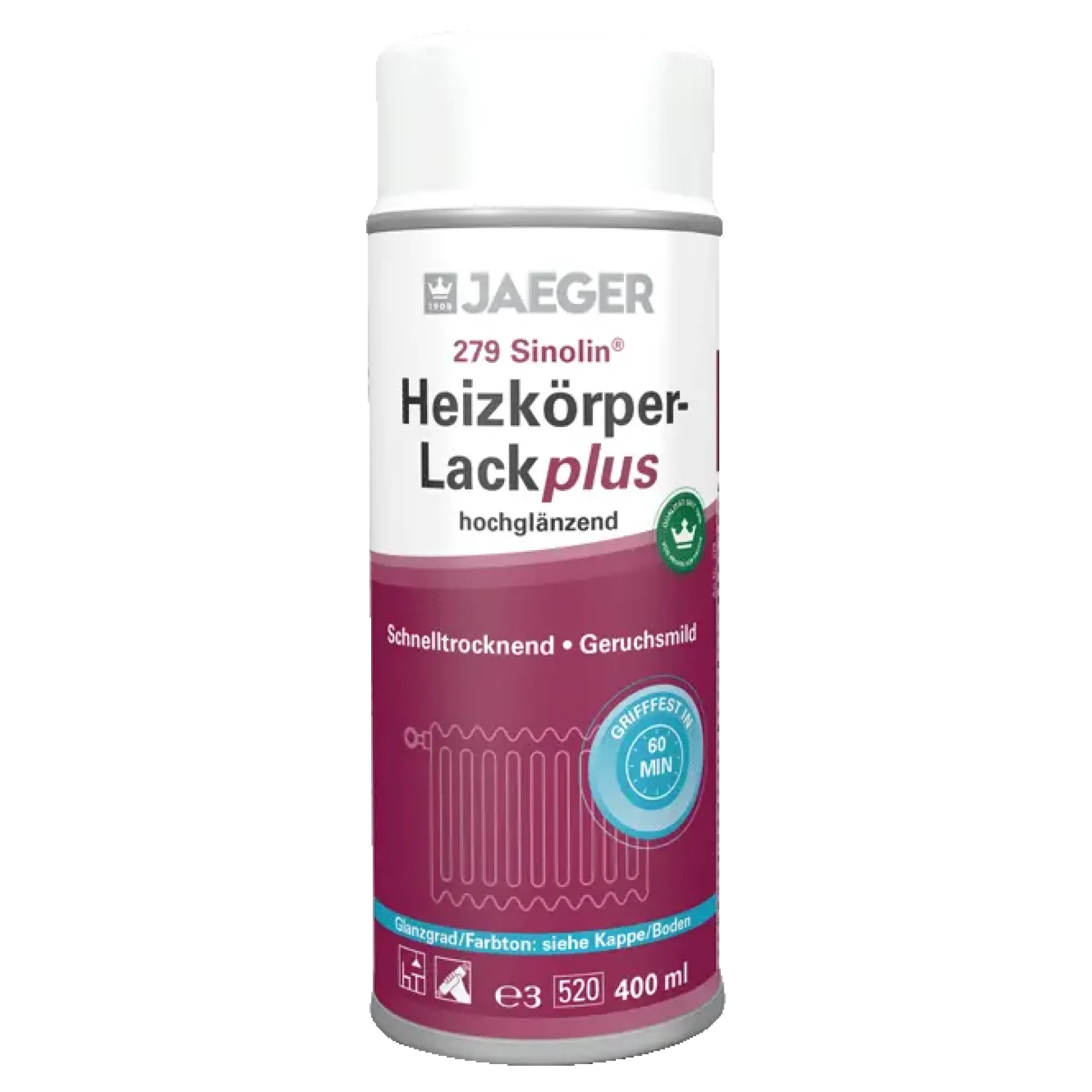 Jaeger Heizkörperlack Spray Plus weiß, hochglänzend 400 ml