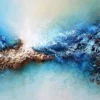 Leinwandbild Abstrakt, blau, 100x40 cm DD123245