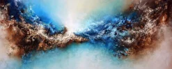 Leinwandbild Abstrakt, blau, 100x40 cm DD123245