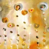 Leinwandbild Abstrakte Blumen, gold, 70x50 cm DD123067