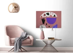 Leinwandbild Abstrakte Formen, rosa, 90x60 cm DD120450