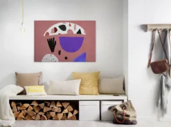 Leinwandbild Abstrakte Formen, rosa, 90x60 cm DD120450