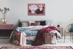 Leinwandbild Abstrakte Formen, rosa, 90x60 cm DD120449