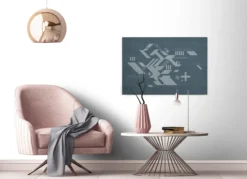 Leinwandbild Abstrakte geometrische Formen, dunkelgrau, 90x60 cm DD120422