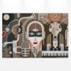 Leinwandbild Abstrakte Gesichter, braun, 90x60 cm DD120420