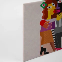 Leinwandbild Abstrakte menschliche Figuren, grau, 90x60 cm DD120471