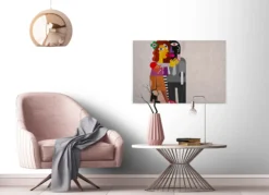 Leinwandbild Abstrakte menschliche Figuren, grau, 90x60 cm DD120471