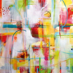 Leinwandbild Abstraktion, gelb, 50x50 cm DD123298