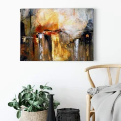 Leinwandbild Abstraktion, gold, 70x50 cm DD123068