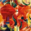 Leinwandbild Abstraktion, rot, 100x40 cm DD123241