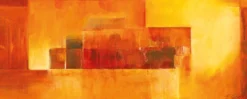 Leinwandbild Abstrakt, orange, 100x40 cm DD123246