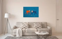 Leinwandbild Affe, blau, 90x60 cm DD120467