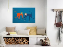 Leinwandbild Affe, blau, 90x60 cm DD120467