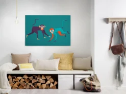 Leinwandbild Affe, petrol, 90x60 cm DD120466