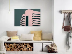 Leinwandbild Architektur, rosa, 90x60 cm DD120431
