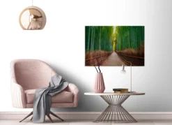 Leinwandbild Bambuswald, grün, 90x60 cm DD120306