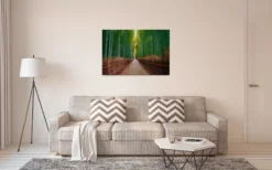 Leinwandbild Bambuswald, grün, 90x60 cm DD120306