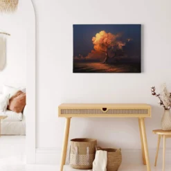 Leinwandbild Baum, orange, 70x50 cm DD123085