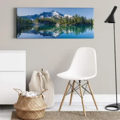 Leinwandbild Berg, blau, 100x40 cm DD123208