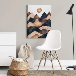 Leinwandbild Berge, blau, 50x70 cm DD123166