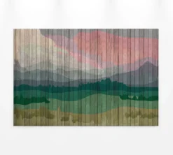 Leinwandbild Berglandschaft, grün, 90x60 cm DD120459