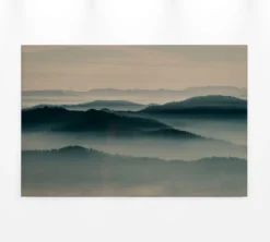 Leinwandbild Berglandschaft, blaugrau, 90x60 cm DD120451