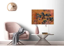 Leinwandbild Blätter, orange, 90x60 cm DD120482
