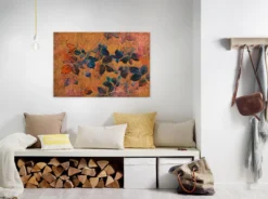 Leinwandbild Blätter, orange, 90x60 cm DD120482