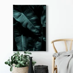 Leinwandbild Blätter, schwarz, 50x70 cm DD123121