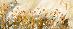 Leinwandbild Blumen, beige, 100x40 cm DD123248