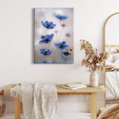 Leinwandbild Blumen, blau, 50x70 cm DD123117
