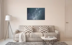 Leinwandbild Blumen, dunkelblau, 90x60 cm DD120490
