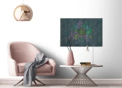 Leinwandbild Blumen, dunkelblau, 90x60 cm DD120436