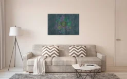 Leinwandbild Blumen, dunkelblau, 90x60 cm DD120436