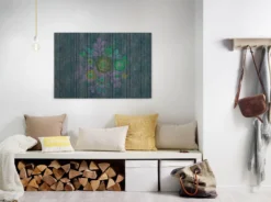 Leinwandbild Blumen, dunkelblau, 90x60 cm DD120436
