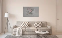 Leinwandbild Blumen, grau, 90x60 cm DD120397