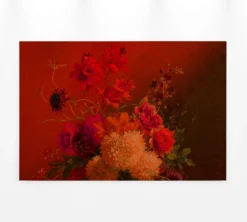 Leinwandbild Blumen, orange, 90x60 cm DD120394
