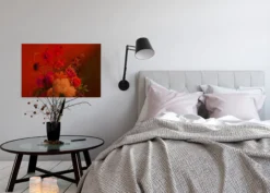 Leinwandbild Blumen, orange, 90x60 cm DD120394