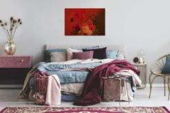 Leinwandbild Blumen, orange, 90x60 cm DD120394