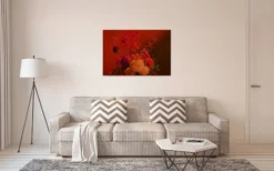 Leinwandbild Blumen, orange, 90x60 cm DD120394