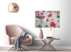 Leinwandbild Blumen, rosa, 90x60 cm DD120347