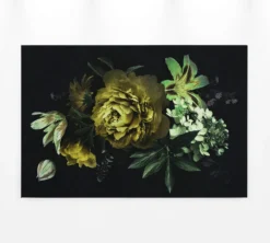 Leinwandbild Blumen, schwarz, 90x60 cm DD120488