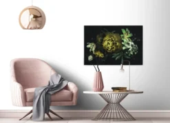 Leinwandbild Blumen, schwarz, 90x60 cm DD120488