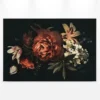 Leinwandbild Blumen, schwarz, 90x60 cm DD120487